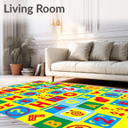 Alphabet Letters And Symbols Colorful Rug