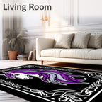 Majestic Purple Gray Horse Portrait Rug