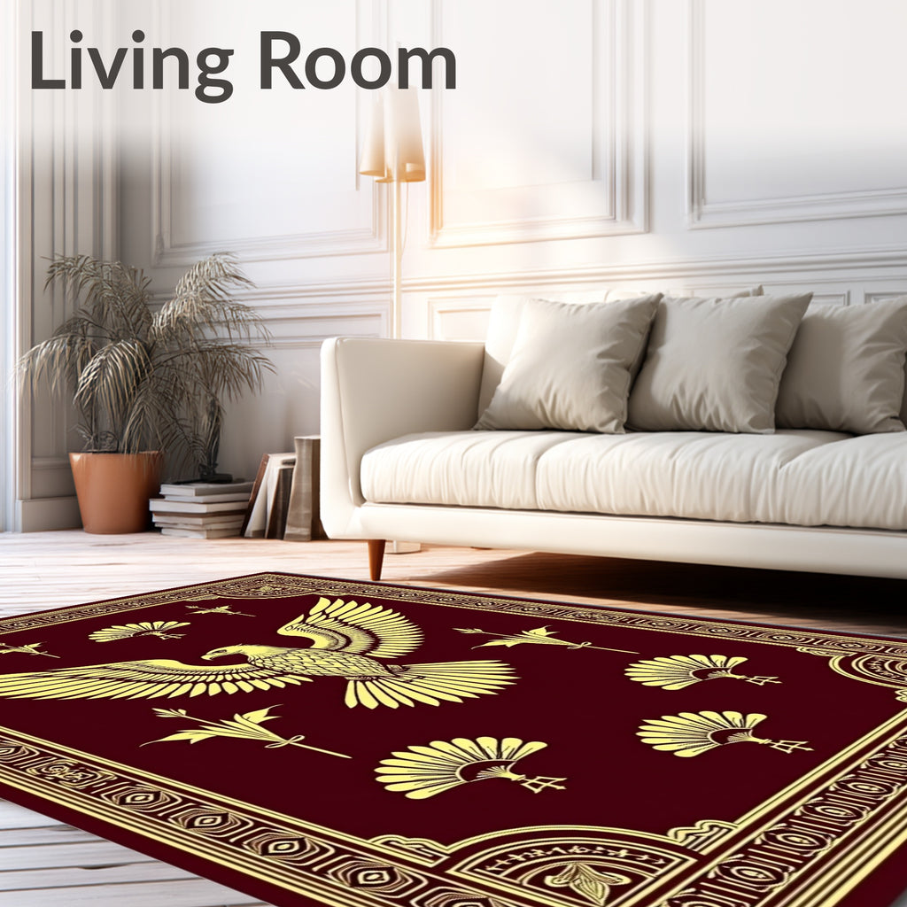 Majestic Eagle Golden Maroon Framing Rug