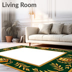 Regal Emerald Lion Laurel Border Rug