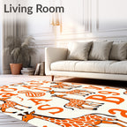 Orange Giraffe Alphabet Scatter Rug