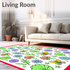 Playful Spring Butterfly Floral Collection Rug