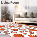 Orange Hand Starburst Stadium Repeat Rug
