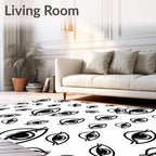 Black and White Open Eye Collage Rug