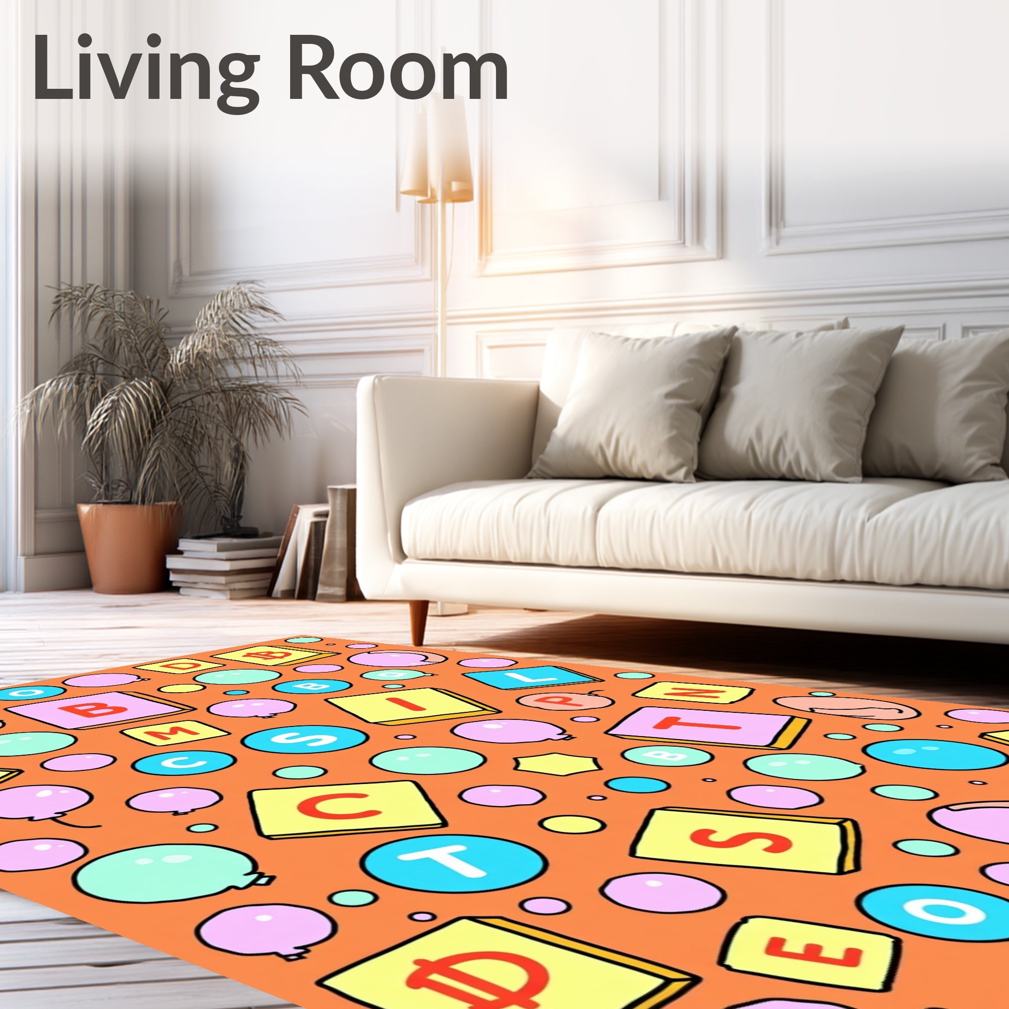Whimsical Alphabet Bubble Play Arrangement Rug