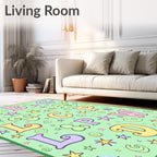 Pastel Alphabet Stars and Swirls Rug