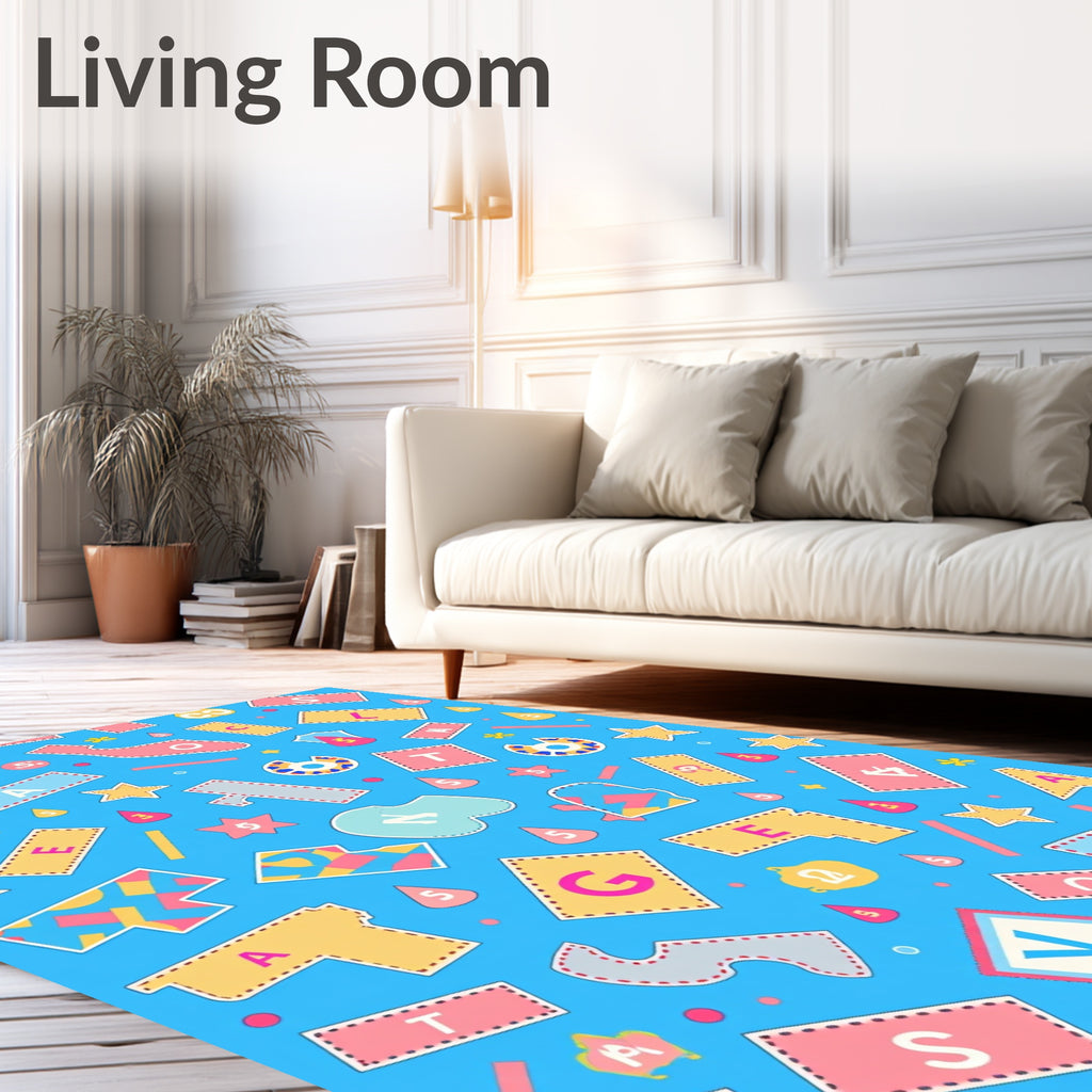 Quirky Alphabet Collage Rug