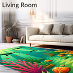 Oceanic Sea Turtle Coral Reef Adventure Rug