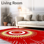 Radiant Sunburst Yellow White Red Rug
