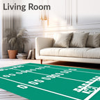 Green Football Field Pixelated Score Rug