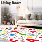 Joyful Alphabet Balloons Party Confetti Rug