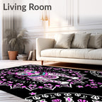 Pink Feline Mandala Art Rug