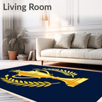 Golden Trophy Laurel Crown Navy Rug