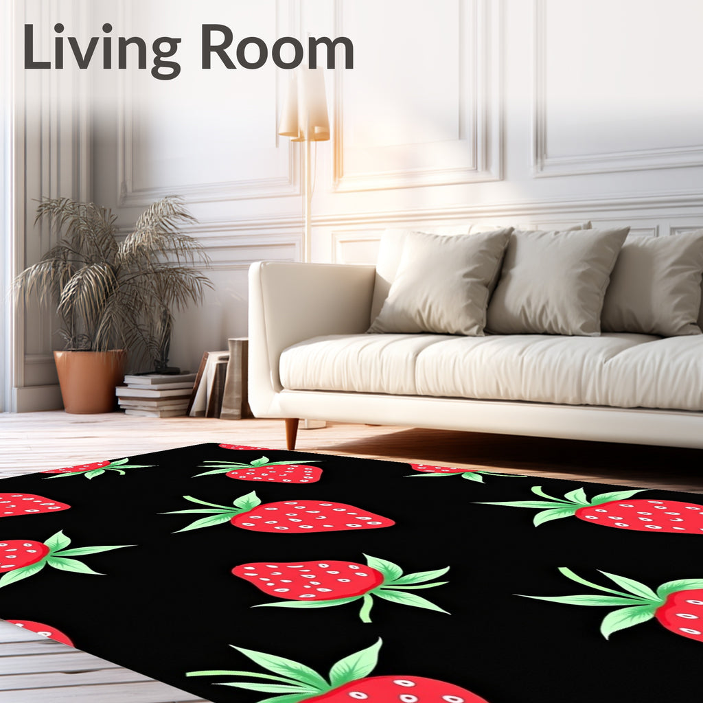 Vibrant Red Strawberry Patch Rug