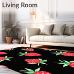 Vibrant Red Strawberry Patch Rug