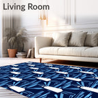 Deep Blue White Paint Tube Radiance Rug