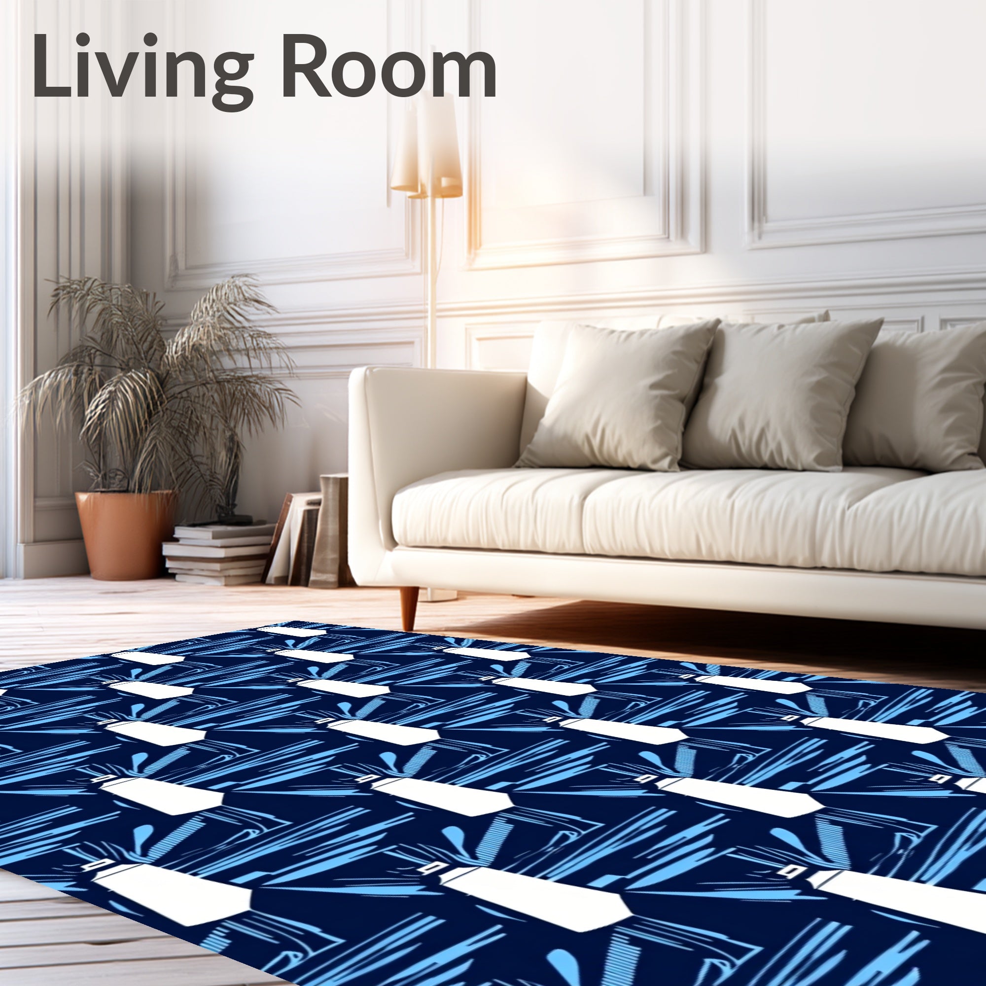 Deep Blue White Paint Tube Radiance Rug