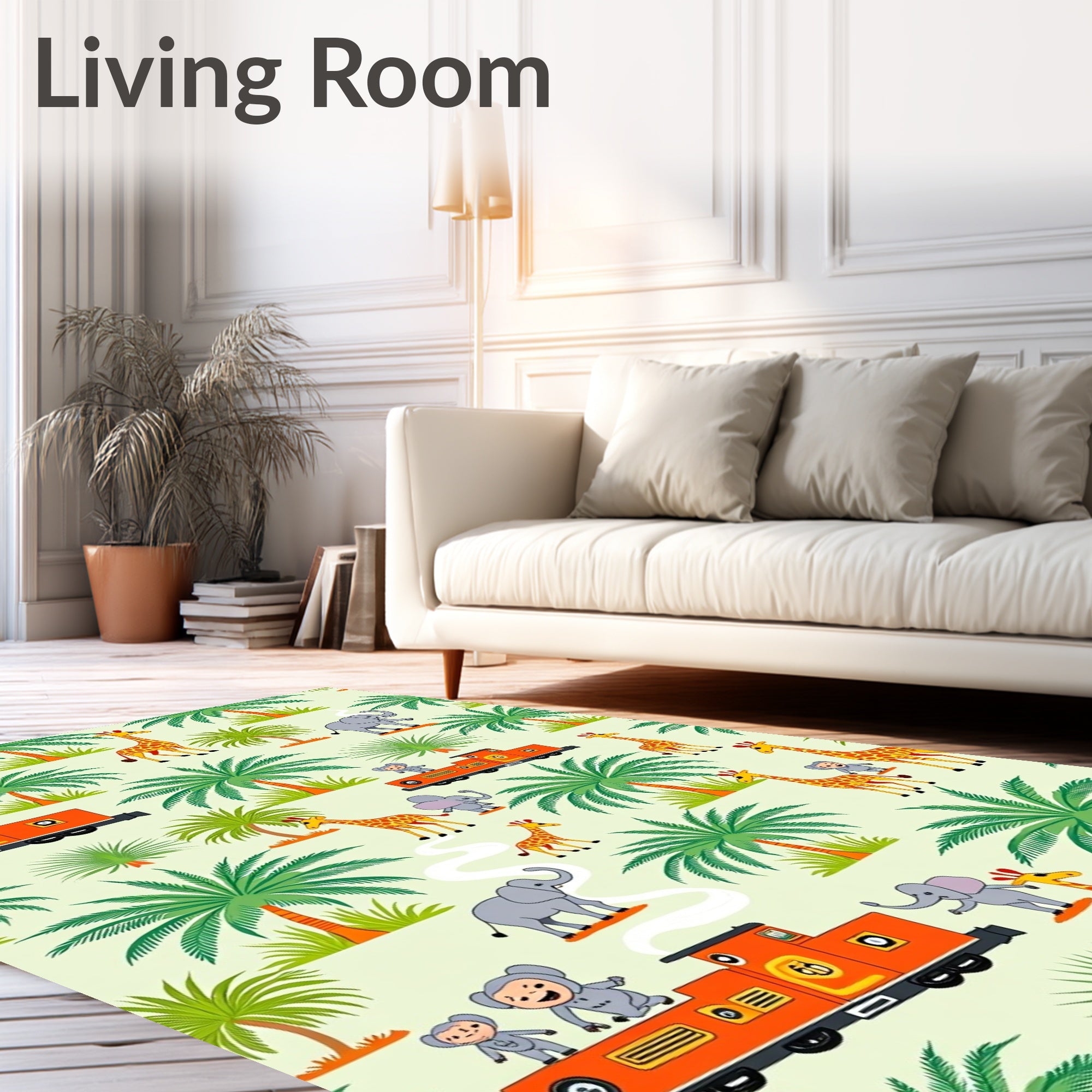 Jungle Safari Train Adventure Rug