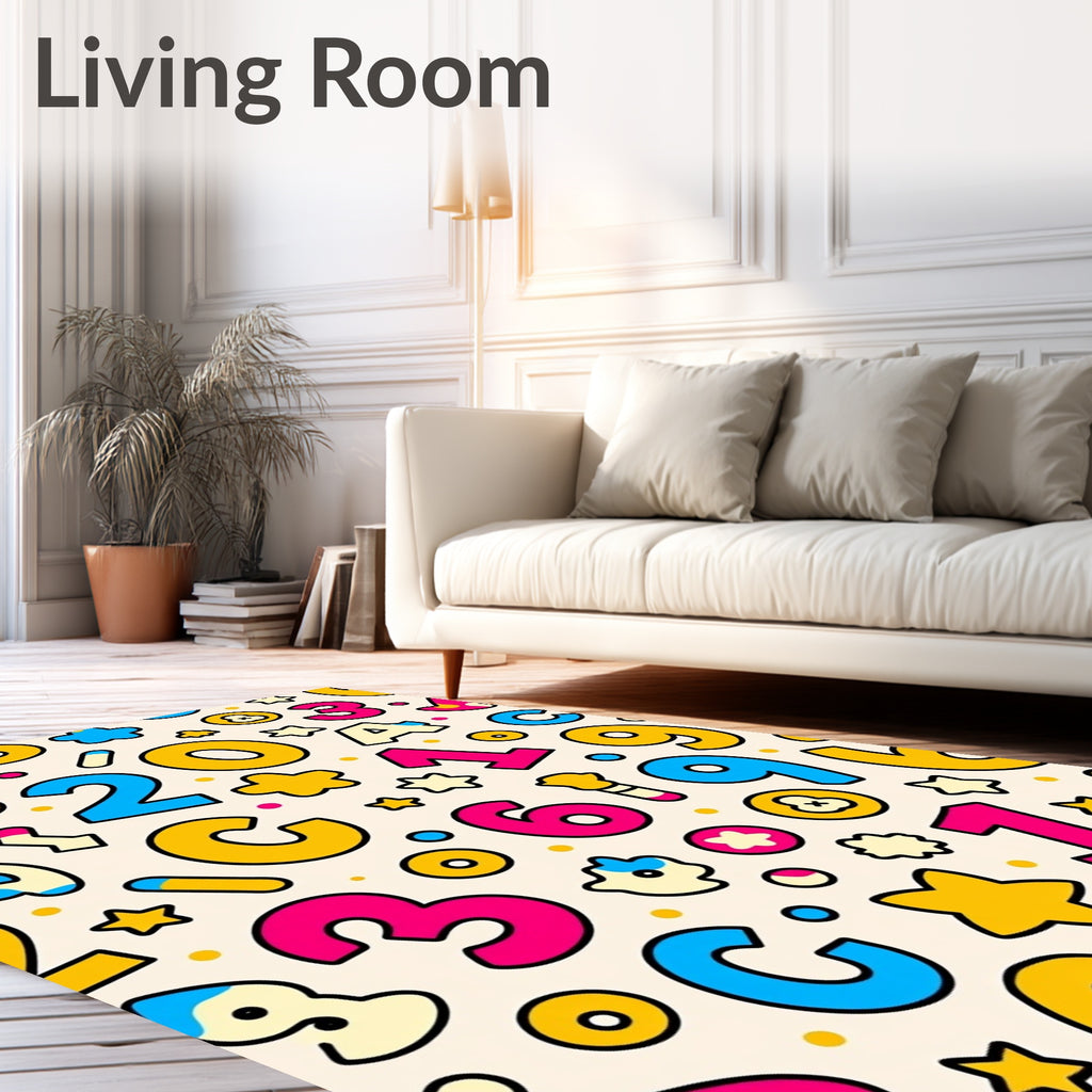 Playful Numbers Stars Shapes Rug