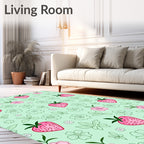 Sweet Strawberry and Pink Blossom Rug