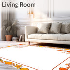 Autumn Harvest Pumpkin Leaf Garland Rug
