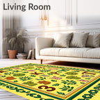 Whimsical Alphabet Animals Garden Decor Rug