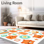 Cute Orange Hamster Food Collage Rug