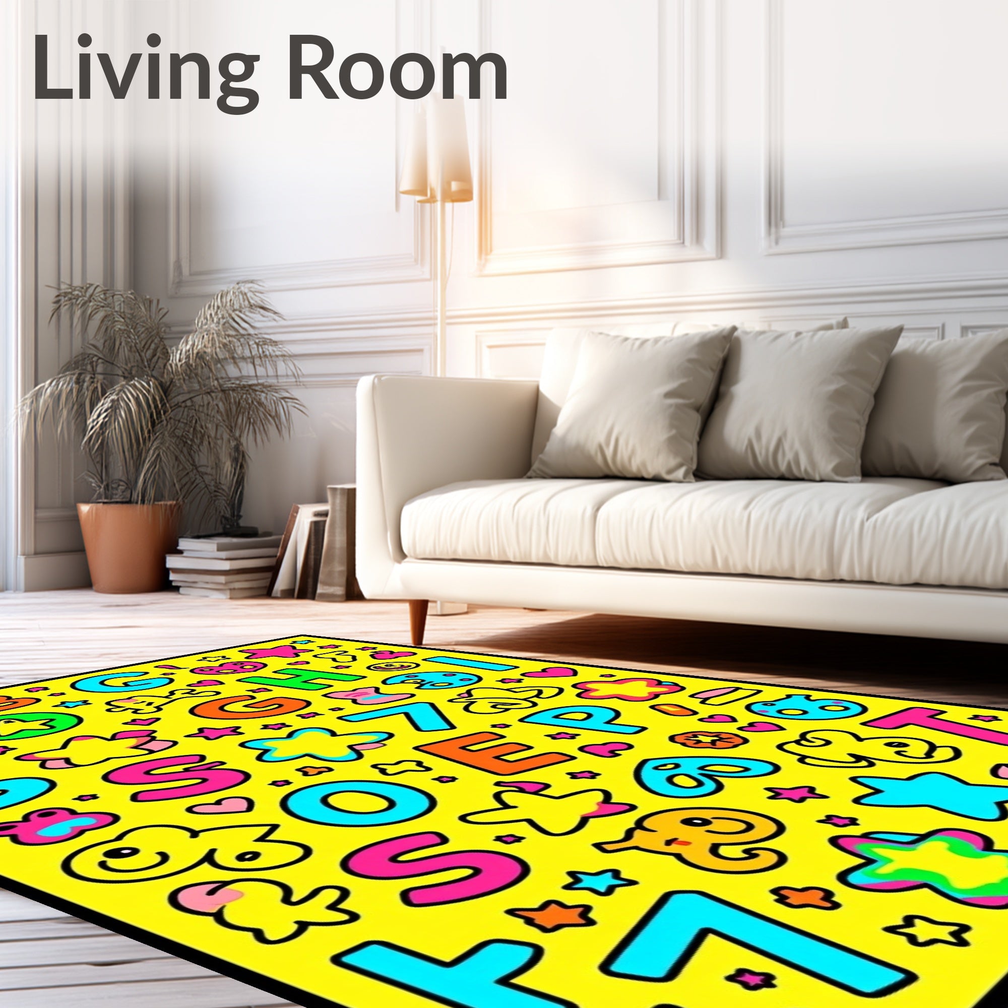 Fun Alphabet and Star Collage Rug