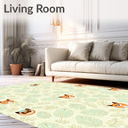 Whimsical Fox And Leafy Branches Rug