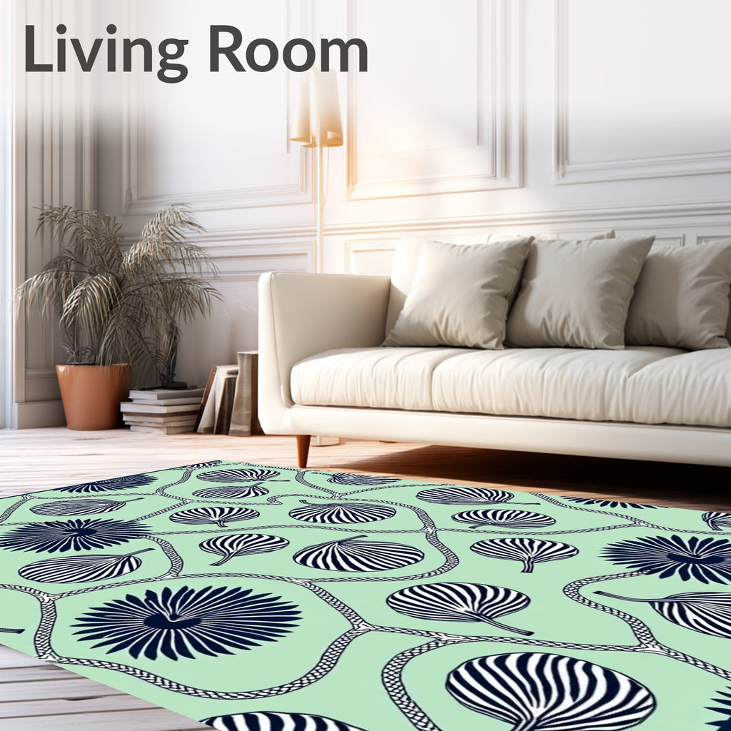 Mint Leaf Vine Floral Rug