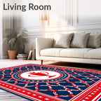 Red White Blue Victory Trophy Medallion Rug