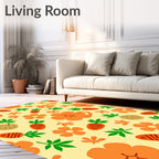 Orange Carrot Floral Meadow Rug