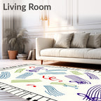 Musical Notes and Staff Lines Rug