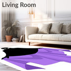 Mysterious Black Cloaked Figure Lavender Skirt Rug