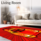 Speedster Red Flame Sunburst Rug