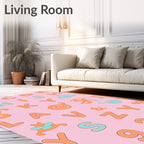 Playful Peach Mint Alphabet Accents Rug