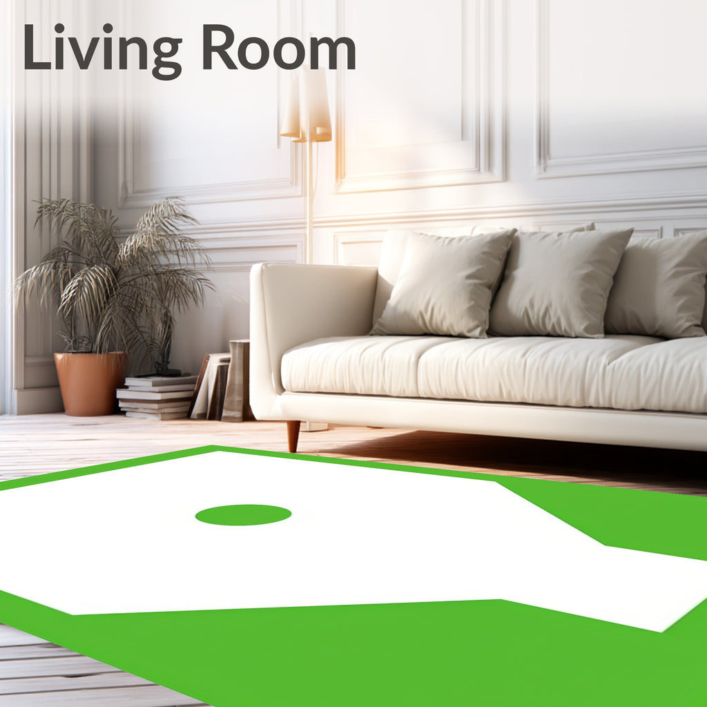 Modern Lime Green Dot Statement Rug