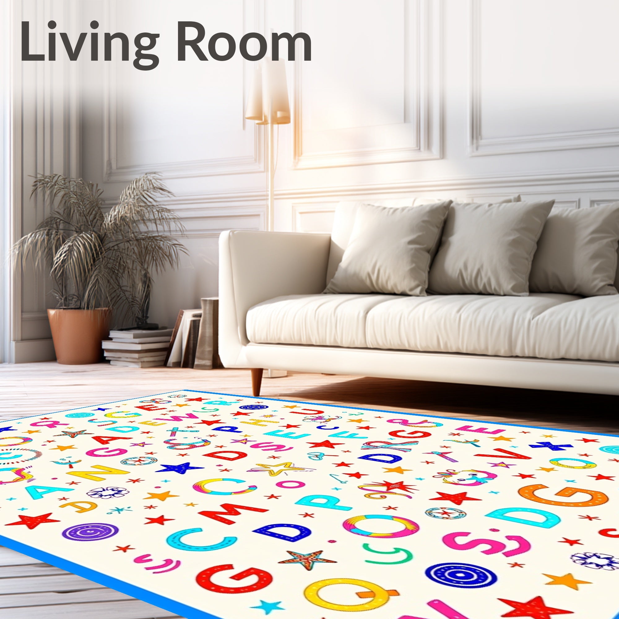 Charming Alphabet Starburst Scatter Rug