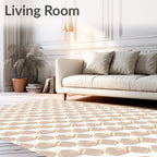 Neutral Tan Abstract Pebble Repeat Rug