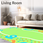 Lime Green Playful Alphabet Confetti Rug