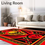 Fiery Skull With Spears And Border Rug