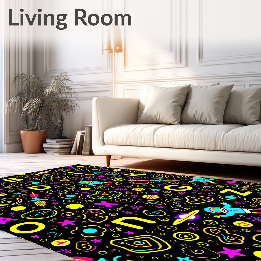 Cosmic Astronaut Alphabet Fun Rug