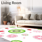 Sweet Strawberry Kiwi Citrus Blooms Rug