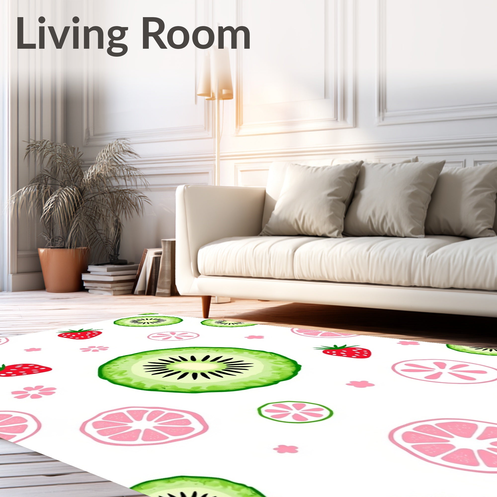 Sweet Strawberry Kiwi Citrus Blooms Rug
