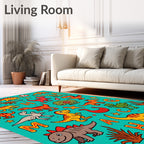 Whimsical Dinosaur Alphabet Friends Rug