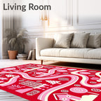 Whimsical Pink and Cream Candy World Rug