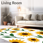 Golden Sunflower Garden Bloom Rug