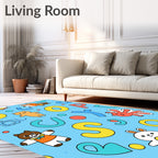 Colorful Alphabet Bears and Bunnies Rag Rug