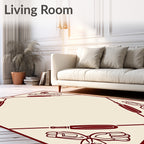 Crimson Baseball Mitt Border Rug