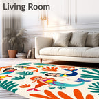 Whimsical Mermaids Bright Coral Tropical Rug